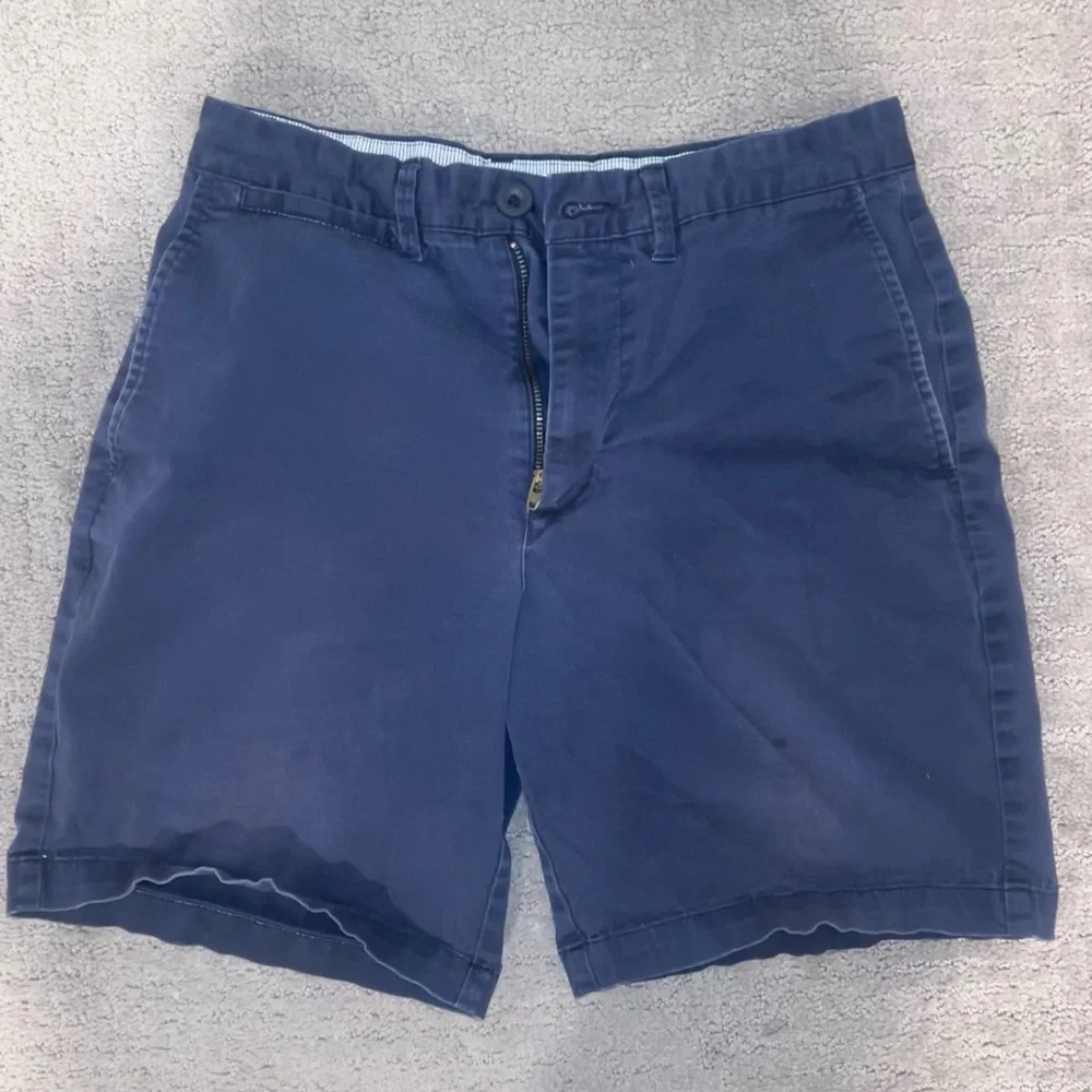 Merona Men's Flat Front Shorts Bundle- Navy and Cream size 28